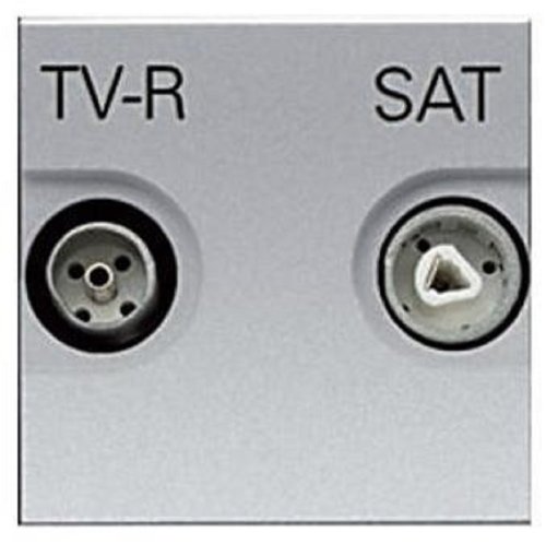 Розетка TV+R+SAT Звезда без рамки ABB Niessen Zenit 1-м. 2 мод. N2251.3 PL серебро картинка